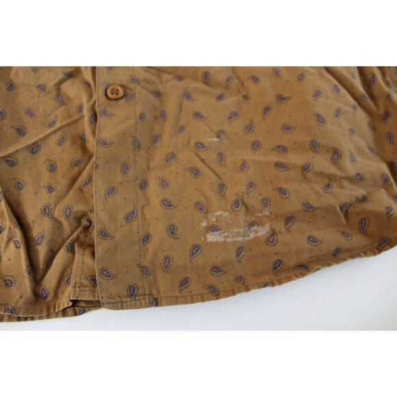 Shah Safari Mens L Paisley Button Down Shirt Vintage 90s Boho - SEE PHOTOS - Picture 3 of 5